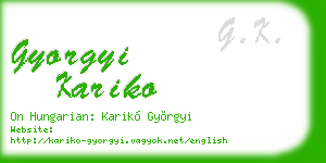 gyorgyi kariko business card