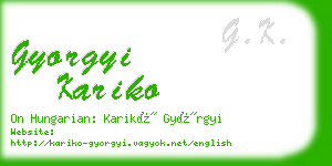 gyorgyi kariko business card